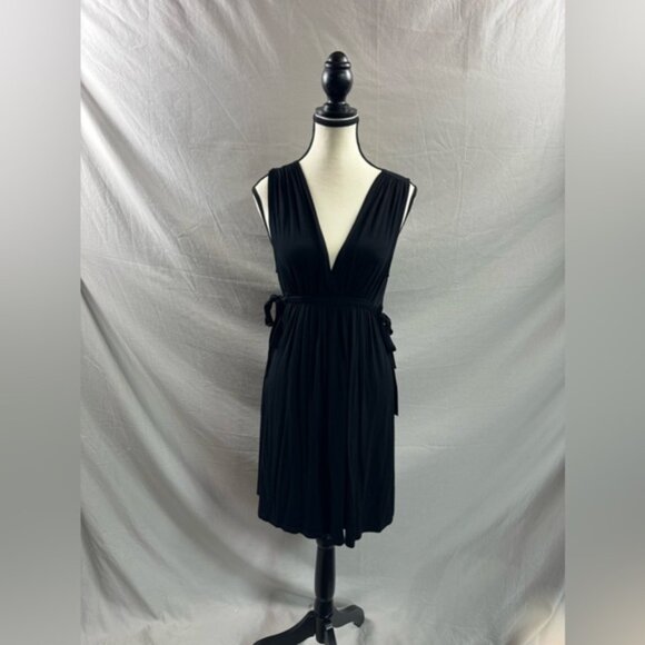 Zara Side Tie Low Back Dress Black - Picture 1 of 6